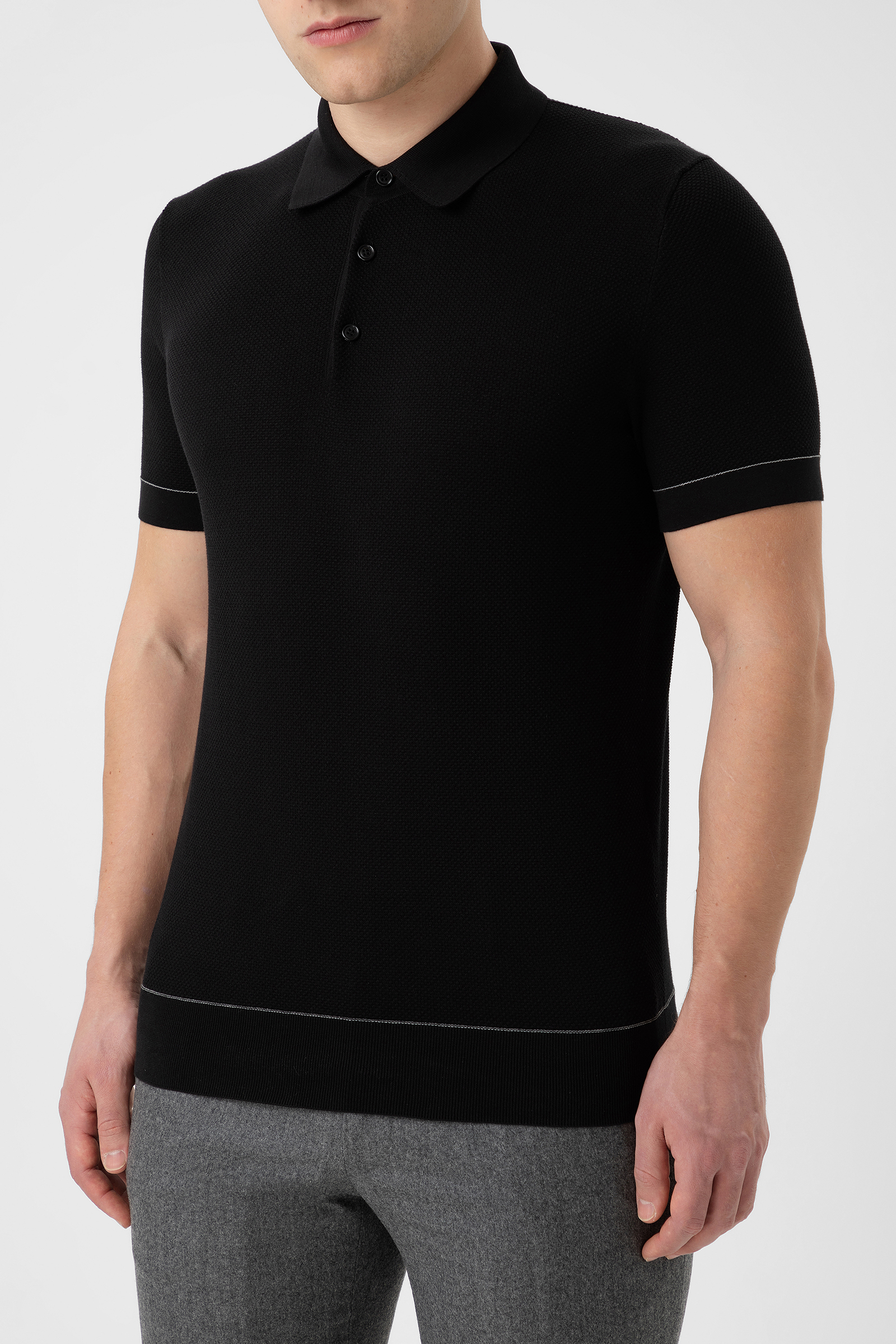 Поло Brioni купить в Москве за 37800 рублей (Пол: мужской Цвет: Черный ...