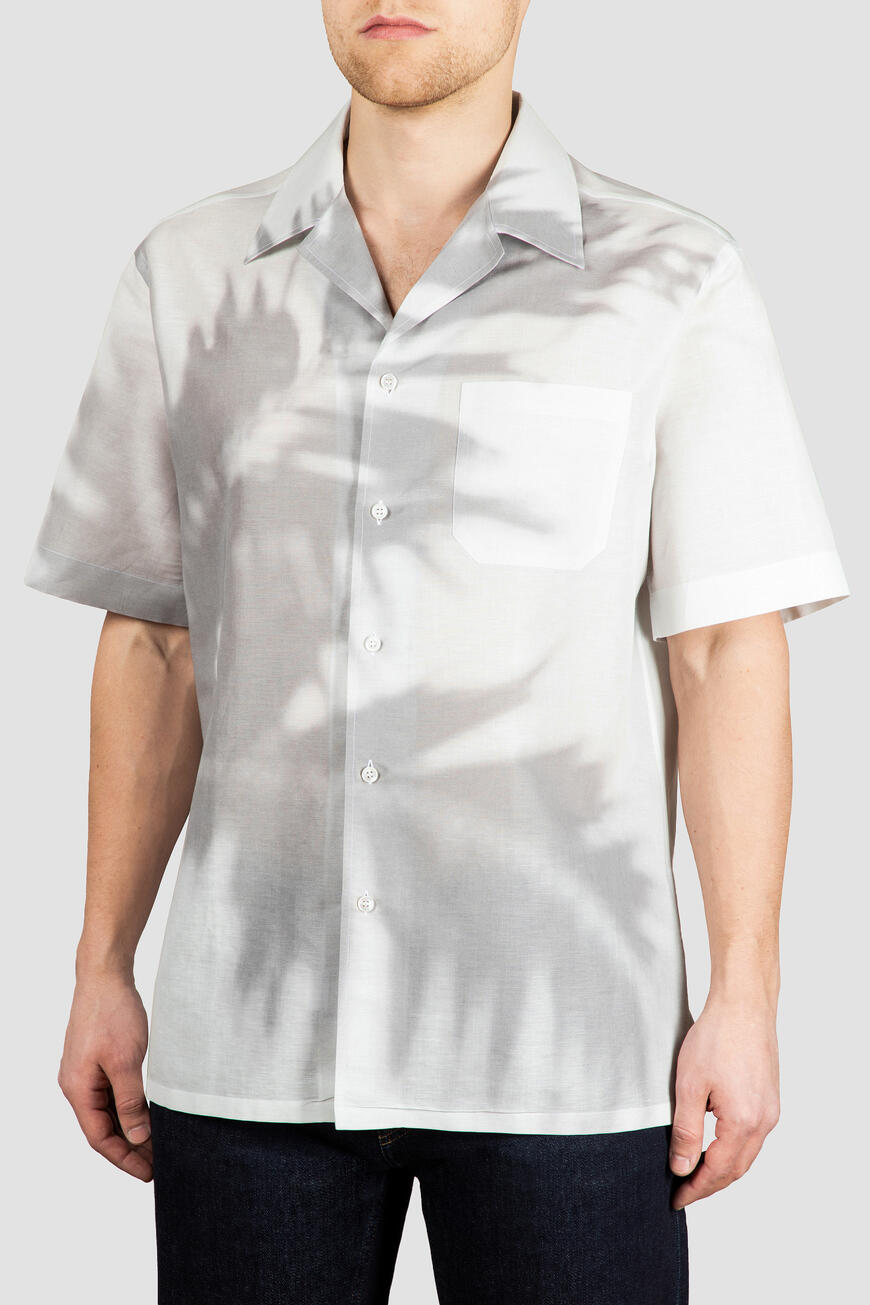 Рубашка Brioni Из Льна И Хлопка Серый