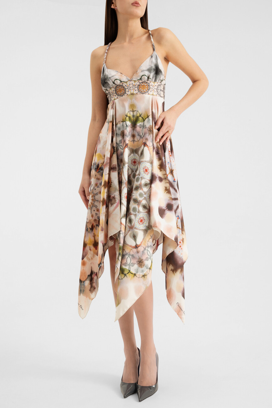 Платье Dior Из Шелка С Принтом