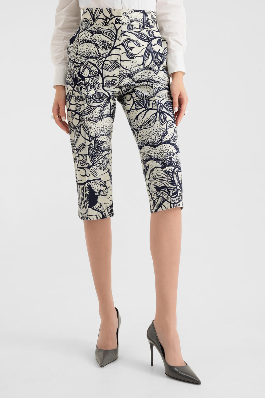 

Брюки Dior С Принтом Toile De Jouy Sauvage, Белый/т.синий