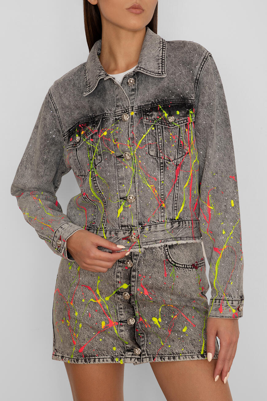 Куртка Philipp Plein С Цветным Напылением Серый/Цветной