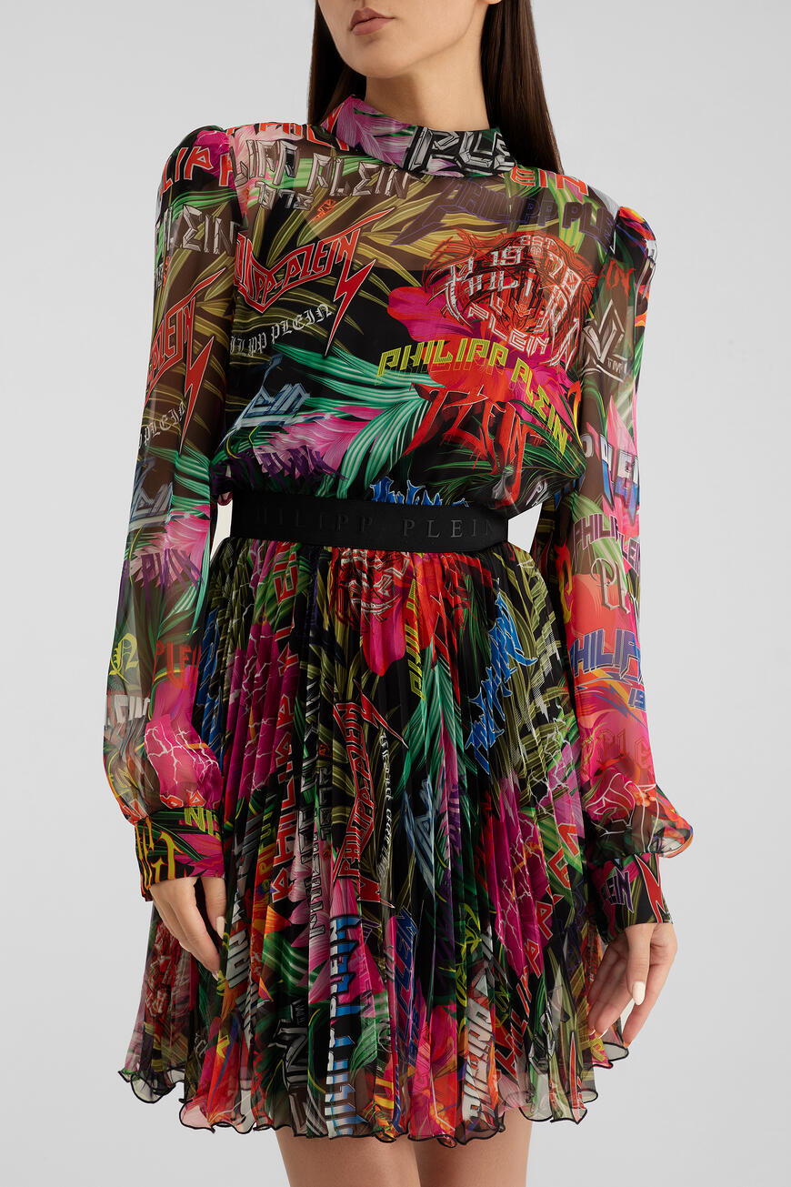 Платье Philipp Plein С Новым Тропическим Принтом Цветной