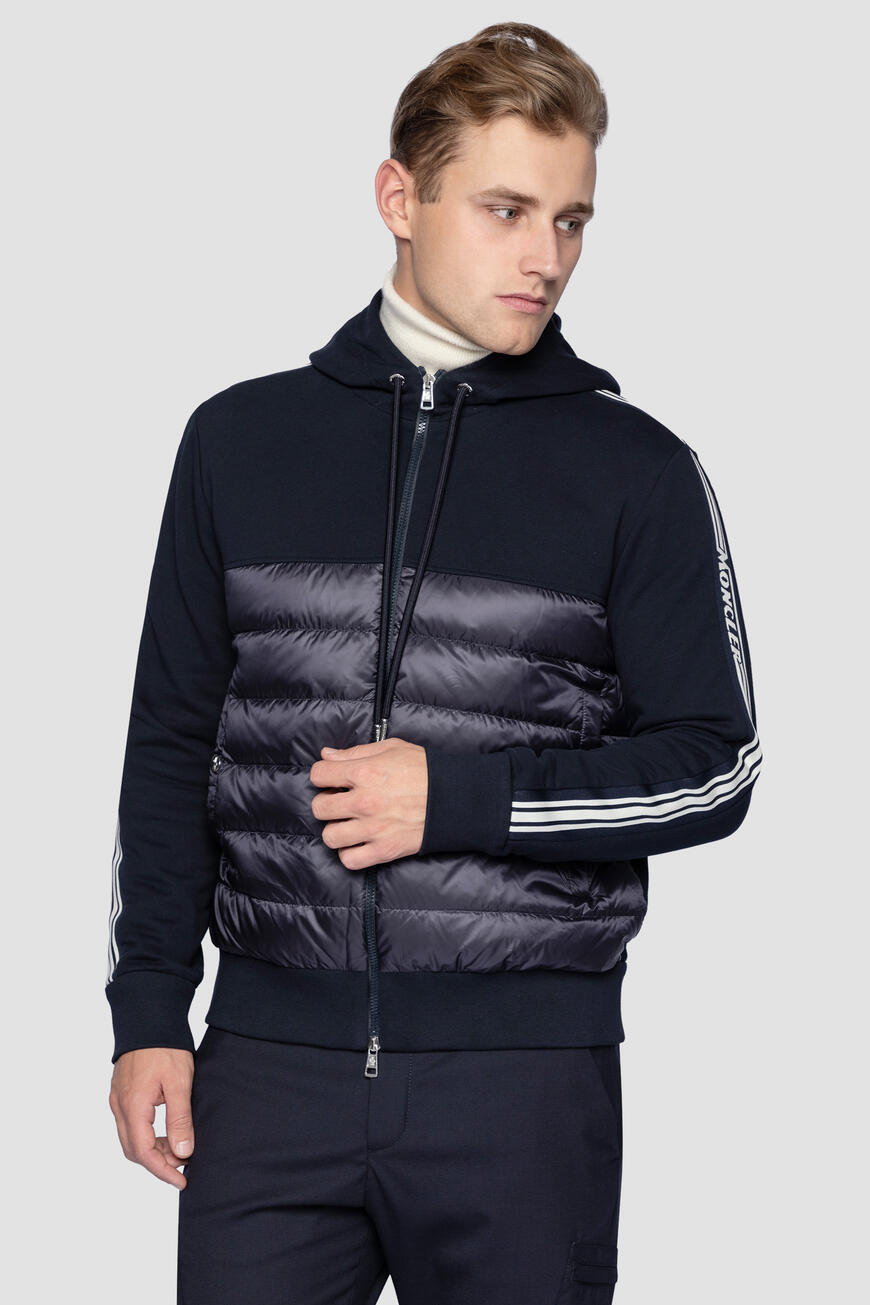 

Толстовка Moncler Со Стёганой Вставкой, Т/синий