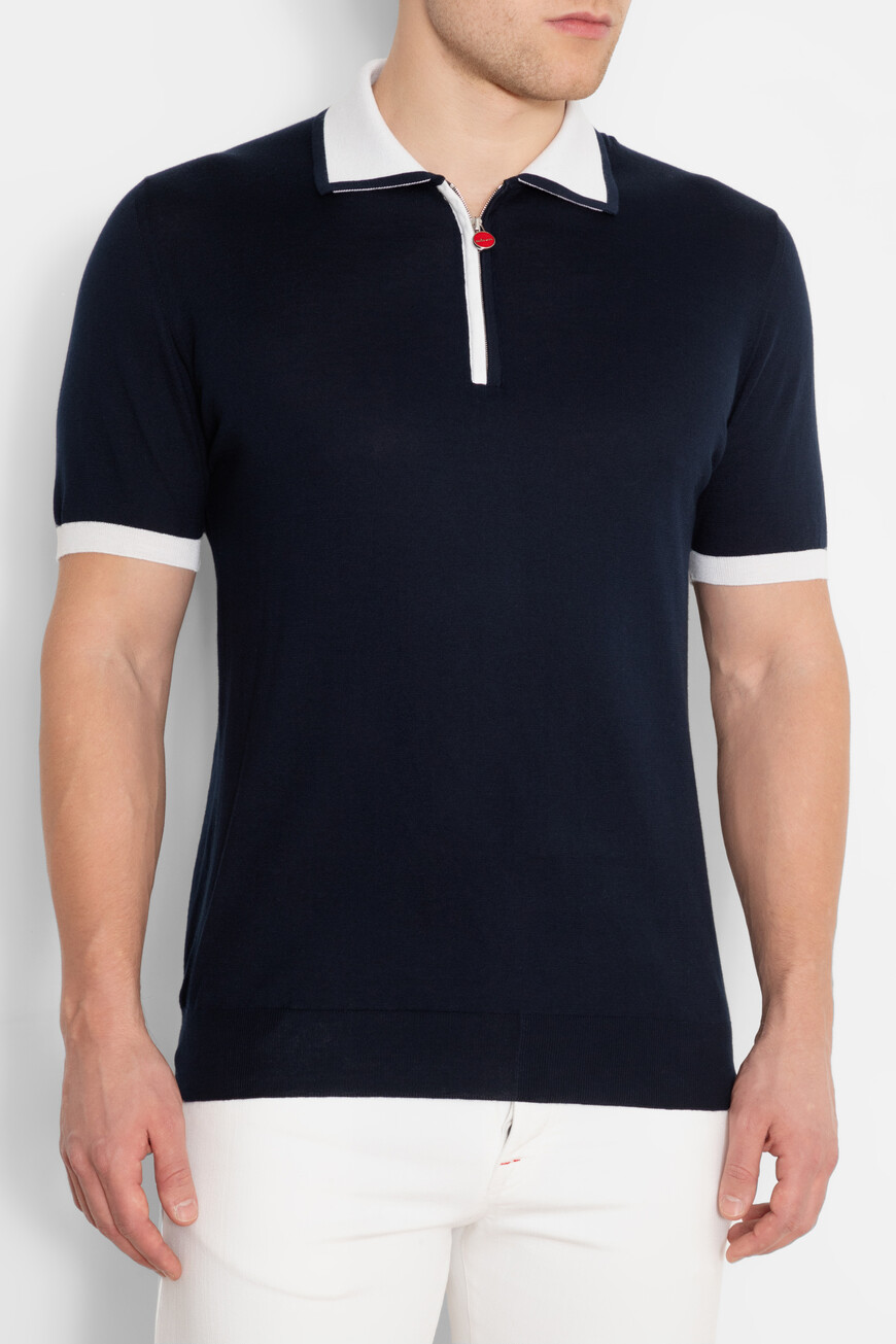 

Поло Kiton, Т.синий/белый