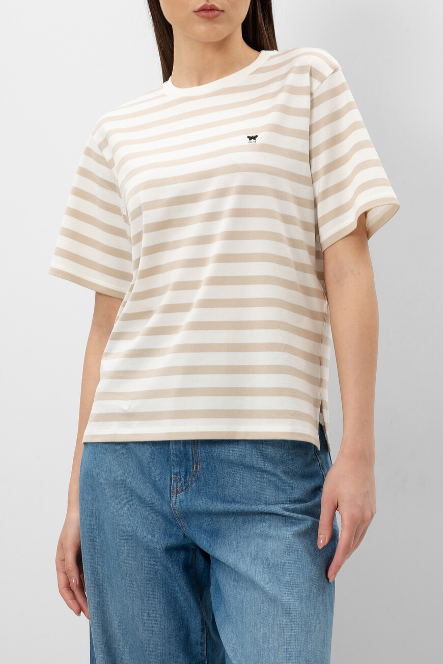 

Футболка Max Mara, Бежевый/белый