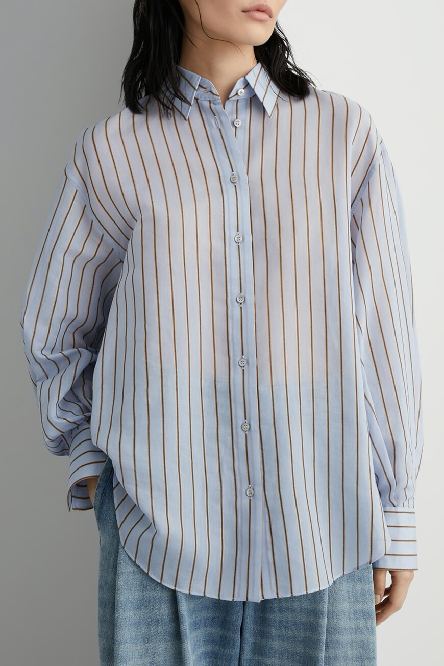 Рубашка Brunello Cucinelli Модель Sparkling Stripe