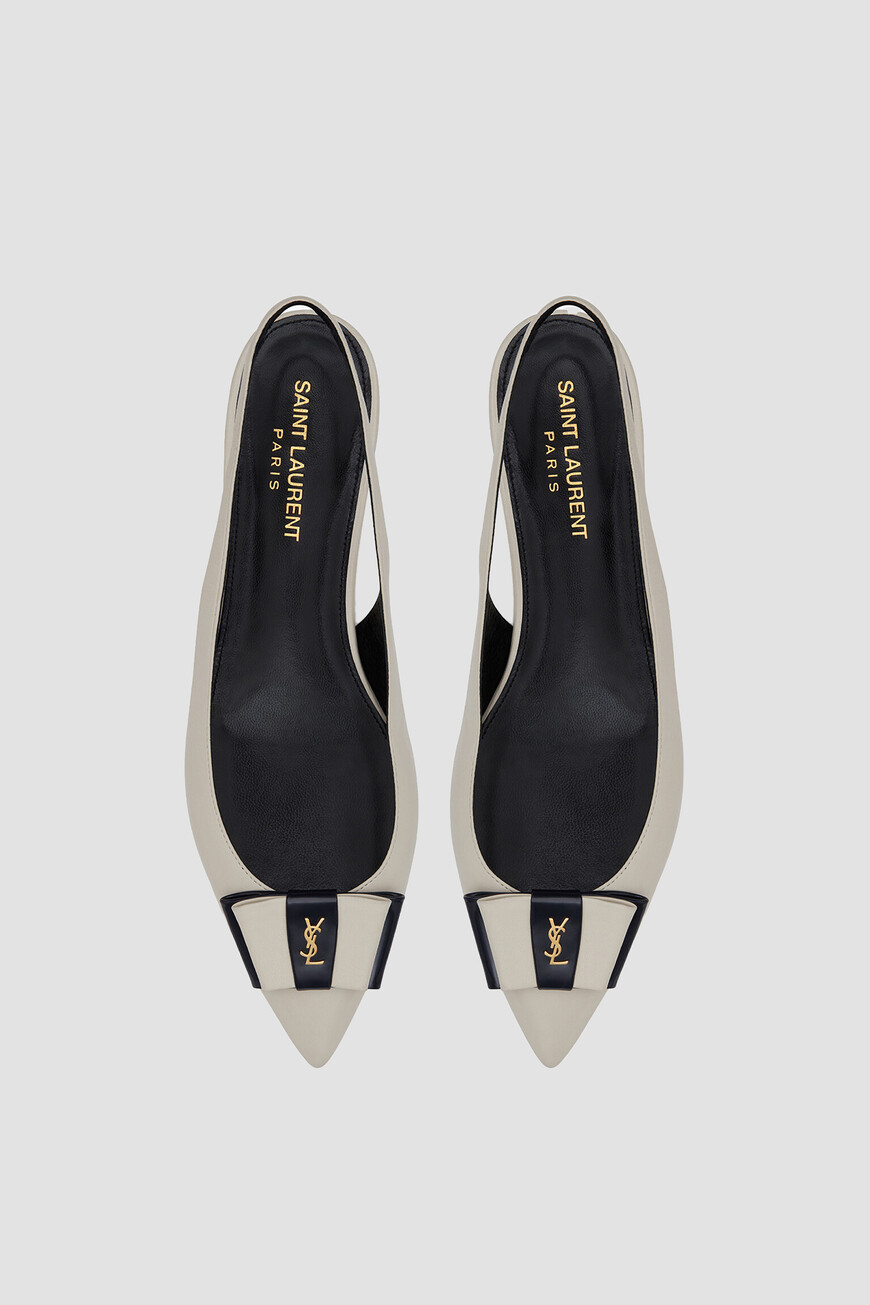 

Балетки Saint Laurent Модель Anaïs Bow, Жемчужный