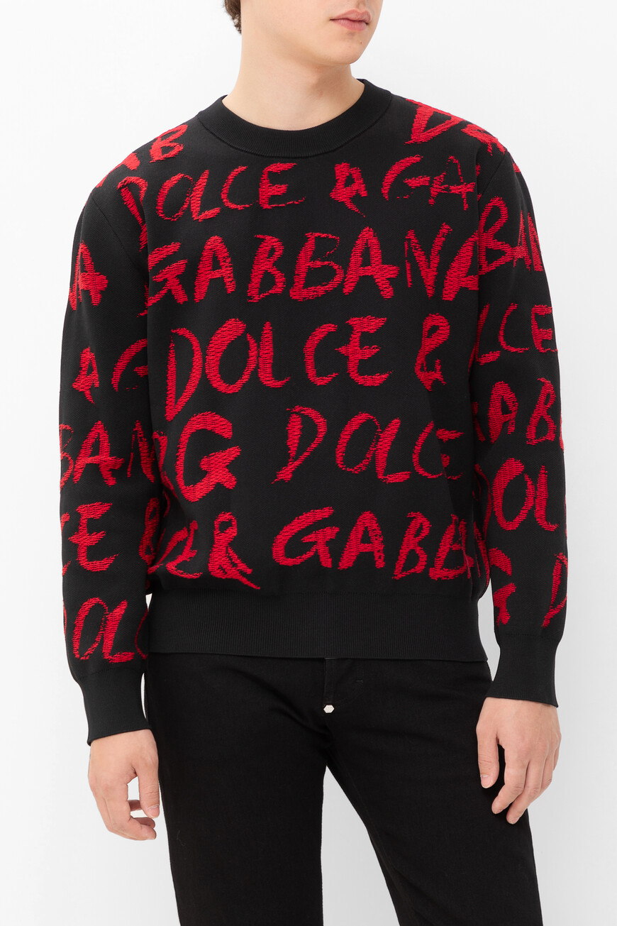 

Пуловер Dolce & Gabbana Из Коллекции Hot Animalier, Черный/красный