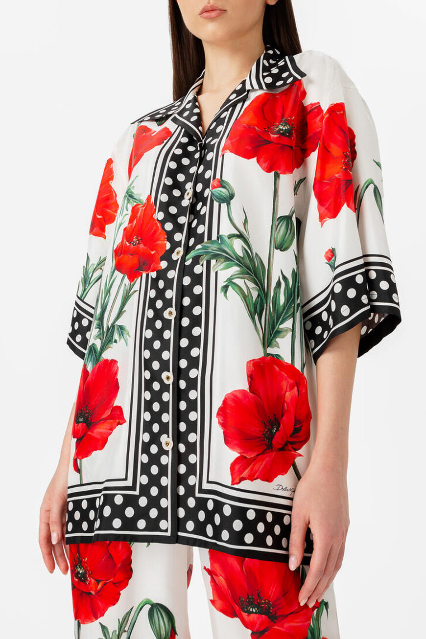 

Рубашка Dolce & Gabbana, Белый/красный/зеленый