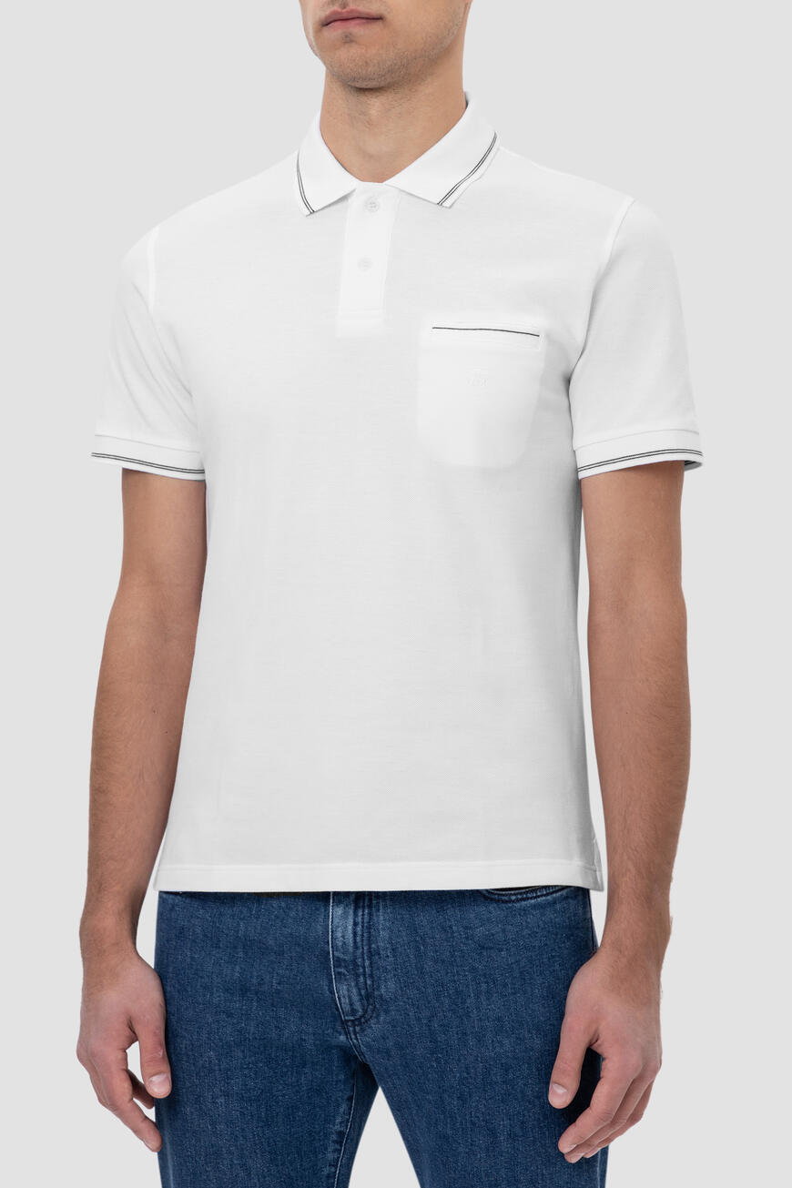 

Поло Corneliani, Белый/черный