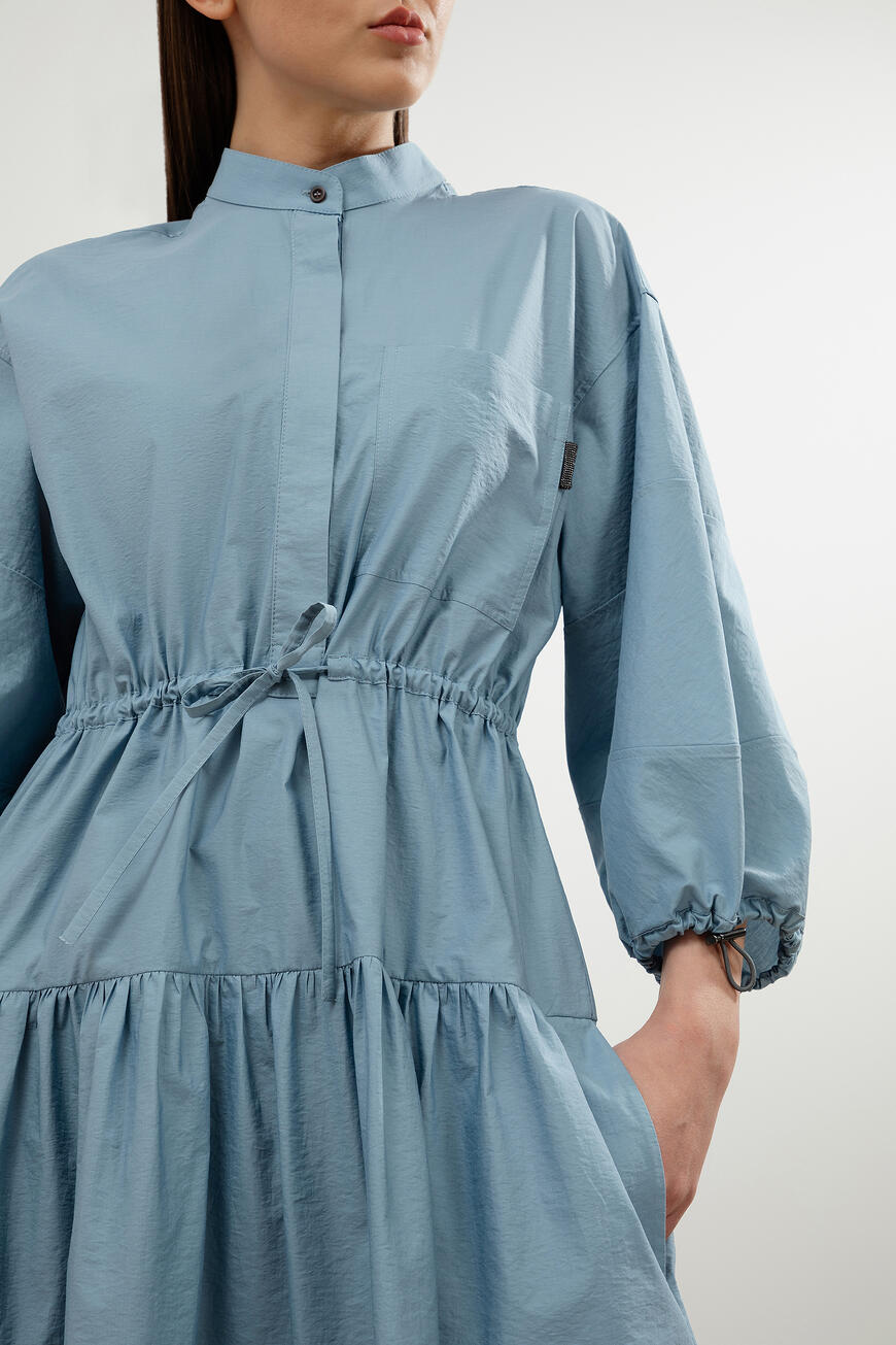 Страна производитель италия. Brunello Cucinelli Dress Silk. Brunello Cucinelli рубашка женская голубая в белую полоску. Brunello Cucinelli платье из хлопка фото.
