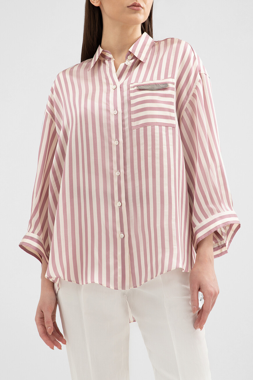 

Рубашка Brunello Cucinelli, Розовый/белый