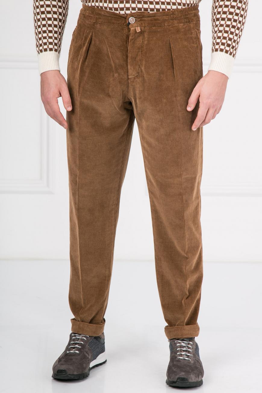 Коричневые вельветовые штаны мужские